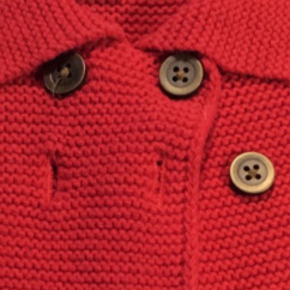 Red Knit Cardigan with Double Buttons - Picture 2 of 2